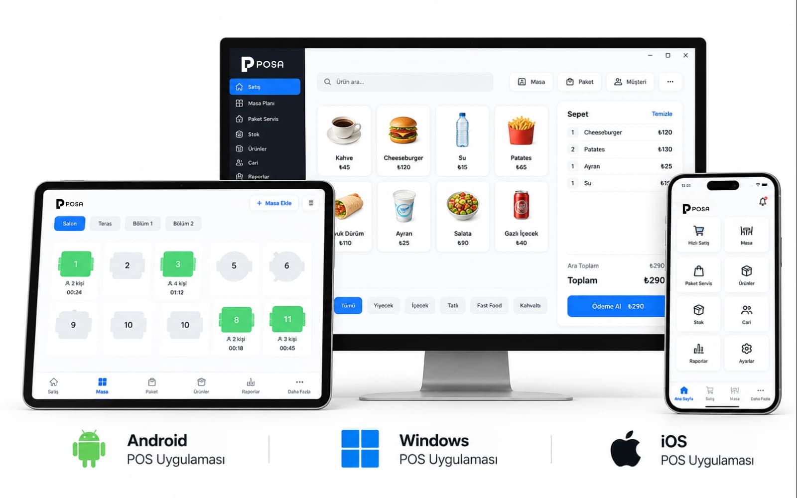 Android, iOS ve Windows POS Uygulaması görseli